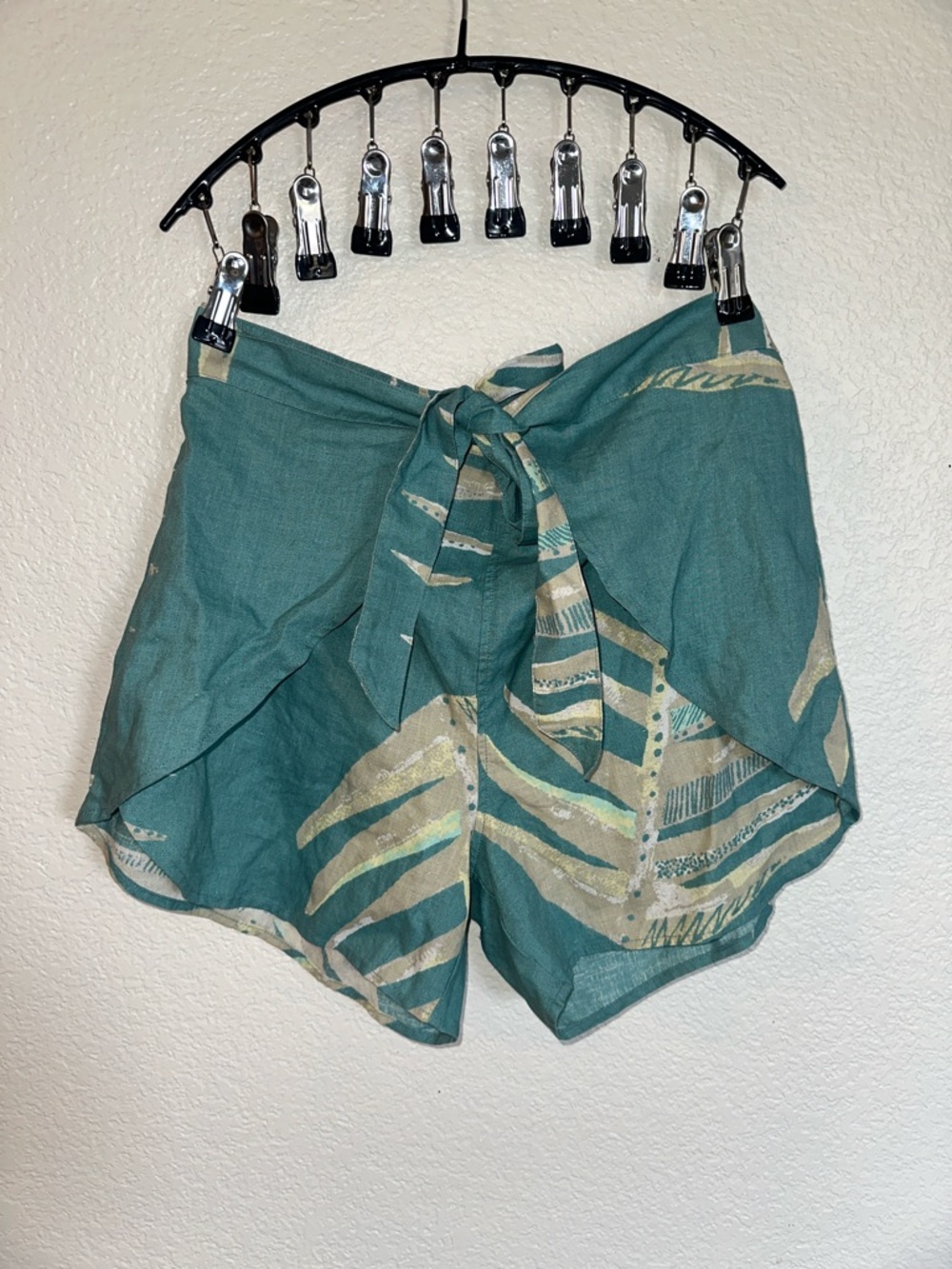 Patagonia Coastal Teal Tropical Wrap Shorts with Tie Front